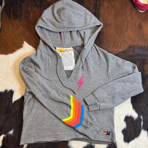 Aviator Nation Bolt Chevron 5 Stitch Split Neck Hoodie